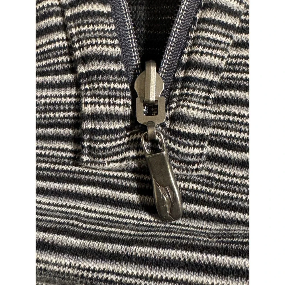 Tommy Bahama Mens Reversible‎ Quarter Zip Pullover Shirt Gray Stripes Size XL